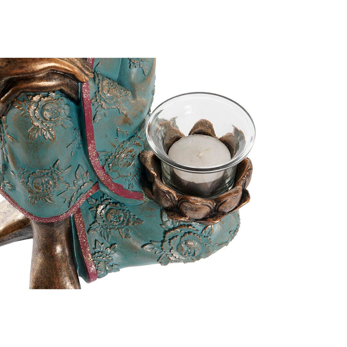 Figură Decorativă DKD Home Decor 17 x 14,5 x 23,7 cm Auriu* Buda Verde Oriental (2 Unități)