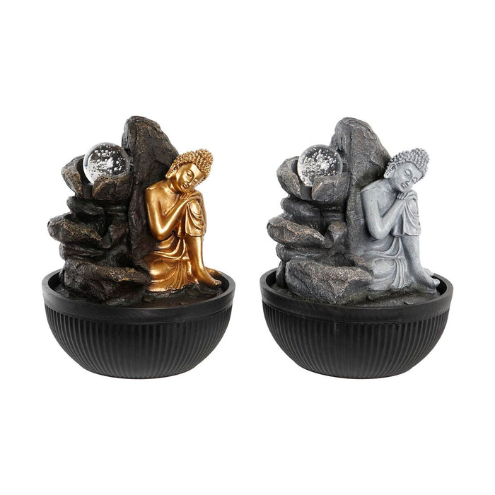 Kašna DKD Home Decor 21 x 21 x 25 cm Buda Rășină Oriental (2 Unități)