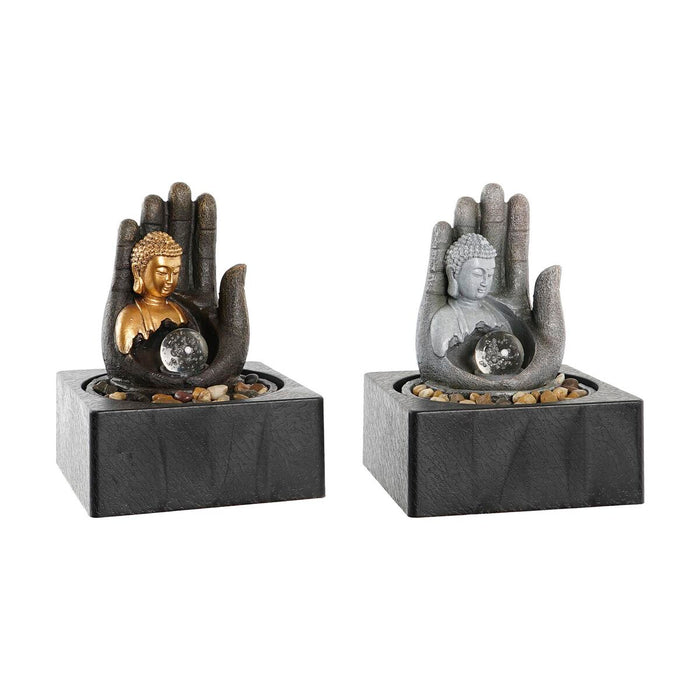 Fântână de Grădină DKD Home Decor Buda Rășină 18 x 18 x 24 cm Oriental (2 Unități)