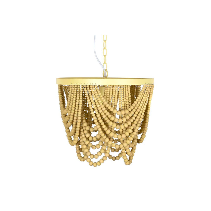 Lustră DKD Home Decor Metal Maro Galben 50 W Lemn MDF (35 x 35 x 95 cm)