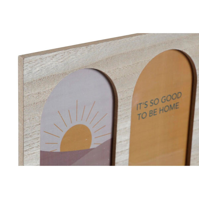 Suport de haine DKD Home Decor 56 x 5 x 23,5 cm Natural Multicolor Lemn MDF Boho