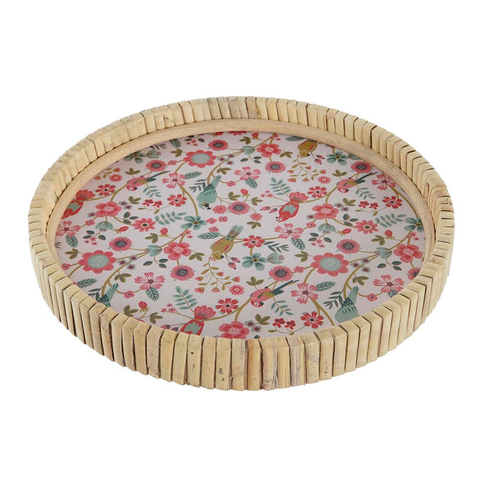 Tavă pentru gustari DKD Home Decor 26 x 26 x 14,5 cm Natural Metal Lemn MDF Shabby Chic