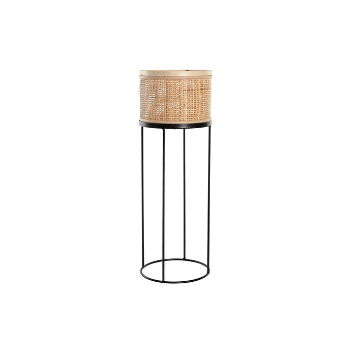 Ghiveci DKD Home Decor Natural Negru Metal Ratan Scandinav (20 x 20 x 58,5 cm)
