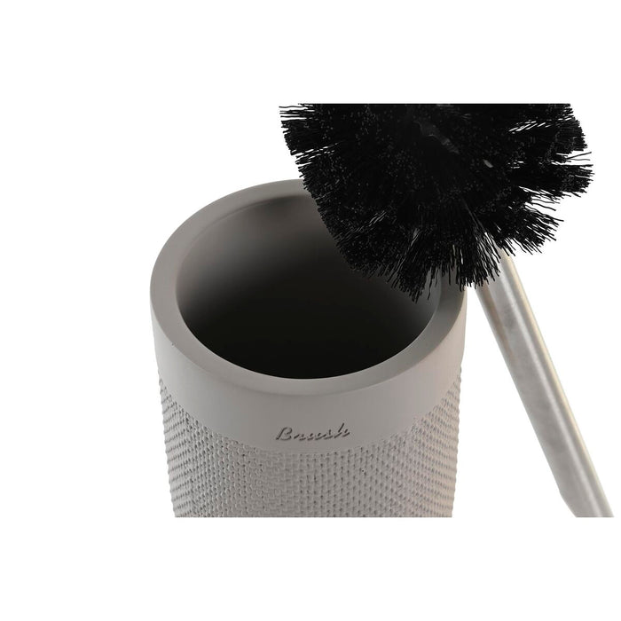 Perie pentru toaletă DKD Home Decor 10 x 10 x 37 cm Gri Цимент Oțel inoxidabil
