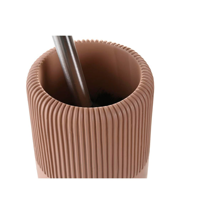 Perie pentru toaletă DKD Home Decor 11 X 11 X 36,5 CM Цимент Teracotă Oțel inoxidabil