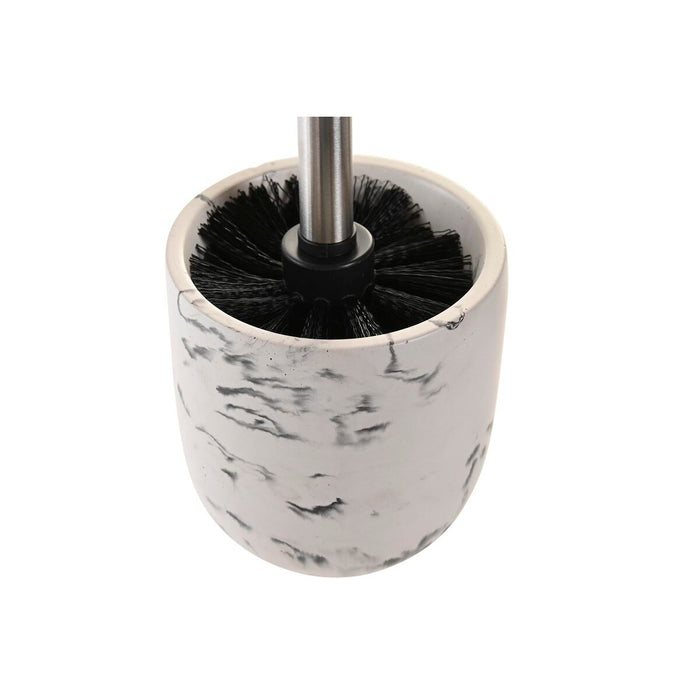 Perie pentru toaletă DKD Home Decor Negru Цимент Alb 10 x 10 x 36 cm