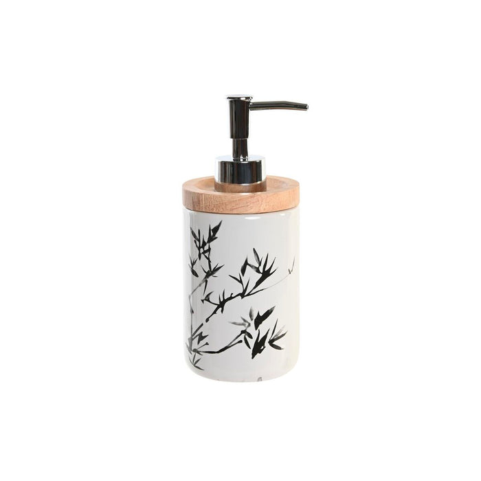 Dozator de Săpun DKD Home Decor 8 x 9 x 17,5 cm Negru Alb Gresie