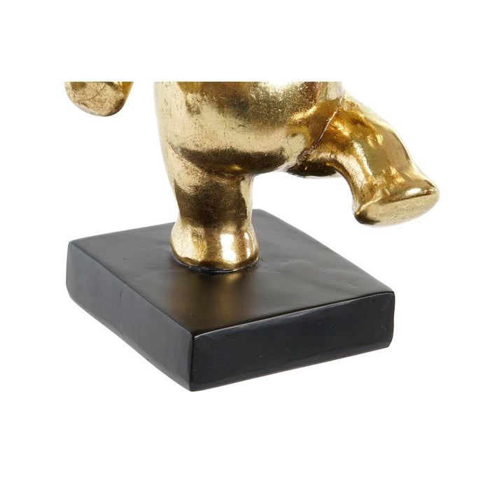 Figură Decorativă DKD Home Decor 19 x 14 x 20,5 cm Elefant Negru Auriu* (2 Unități)