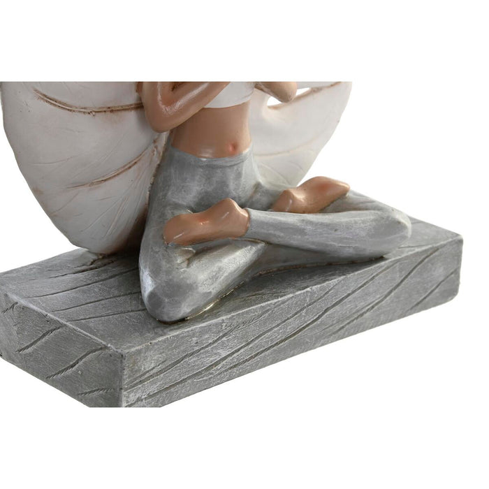 Figură Decorativă DKD Home Decor 16 x 7,5 x 21 cm Gri Alb Yoga (2 Unități)