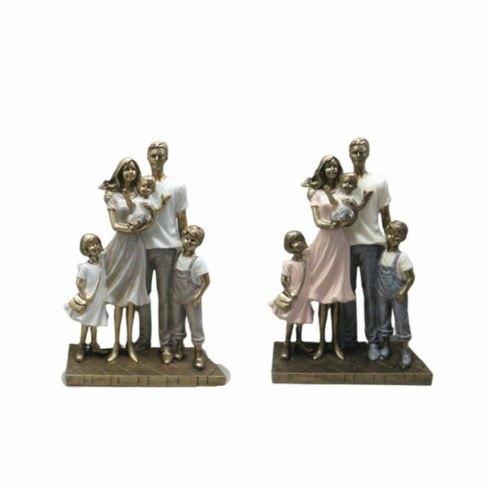 Figură Decorativă DKD Home Decor 24 x 11,5 x 34 cm Multicolor Familie (2 Unități)