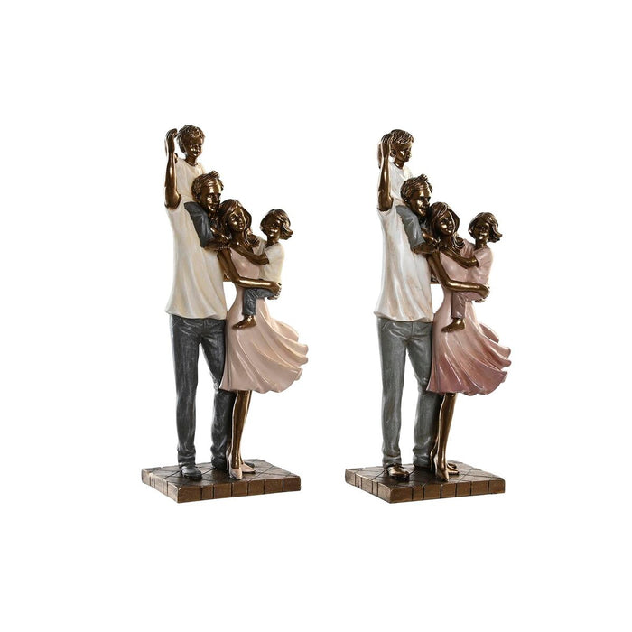 Figură Decorativă DKD Home Decor 14 x 8,5 x 29,5 cm Multicolor Familie (2 Unități)