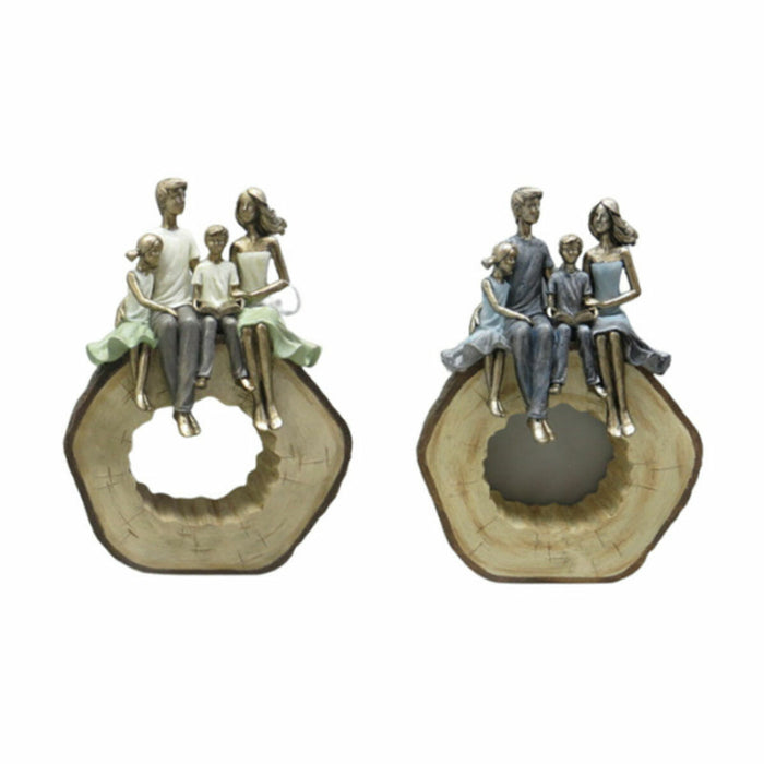 Figură Decorativă DKD Home Decor 19 x 8 x 26 cm Multicolor Familie (2 Unități)