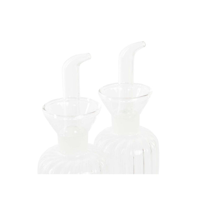 Set de ulei și oțet DKD Home Decor 250 ml 14 x 7,5 x 21 cm Natural Transparent Salcâm Sticlă borosilicată