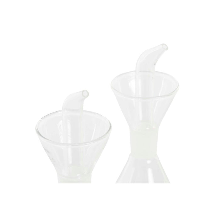 Set de ulei și oțet DKD Home Decor 200 ml 19,5 x 10 x 23,5 cm Metal Transparent 2 Unități Sticlă borosilicată