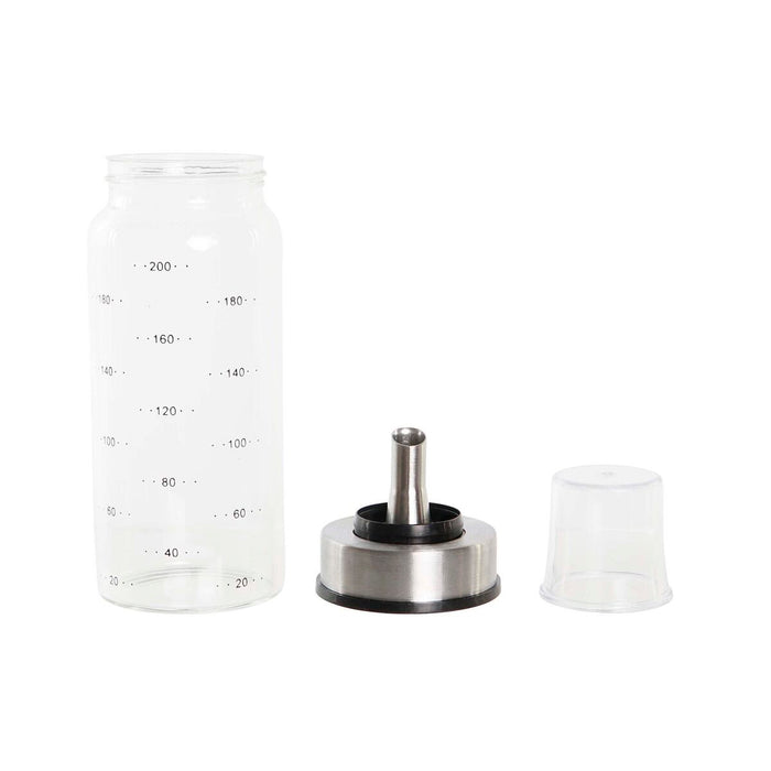 Dispenser pentru Ulei DKD Home Decor 200 ml 6 x 6 x 16,5 cm Transparent Oțel inoxidabil Sticlă borosilicată