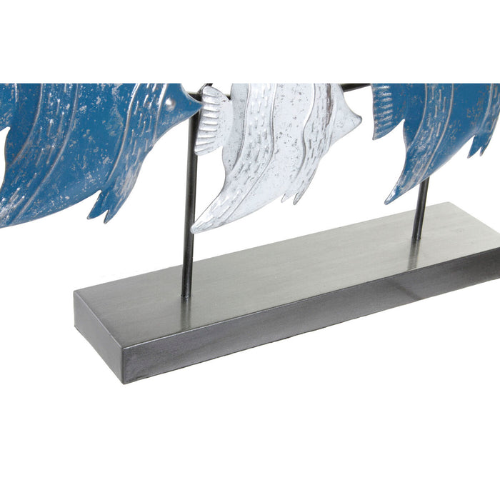 Figură Decorativă DKD Home Decor 56 x 8,3 x 46 cm Albastru Turquoise Alb Spirale Mediterană (2 Unități)