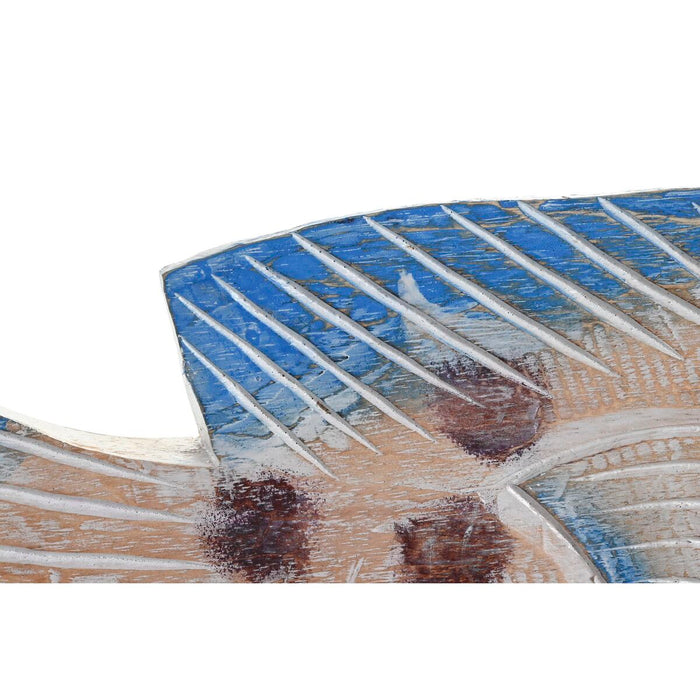Figură Decorativă DKD Home Decor 40 x 5 x 18 cm Natural Albastru Pește Mediterană