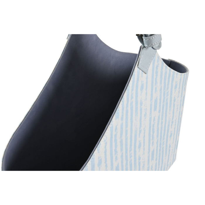 Suport pentru reviste DKD Home Decor 49 x 17 x 45 cm Albastru Alb Mediterană