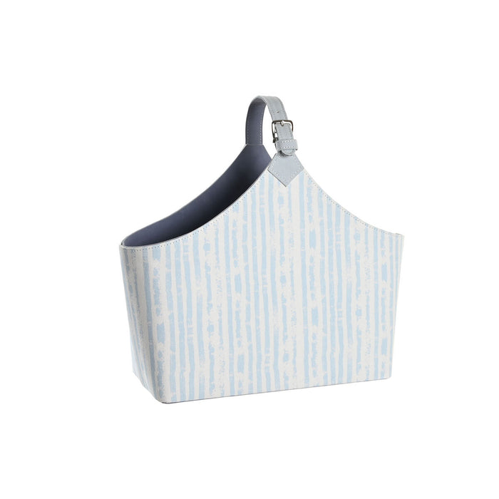 Suport pentru reviste DKD Home Decor 49 x 17 x 45 cm Albastru Alb Mediterană