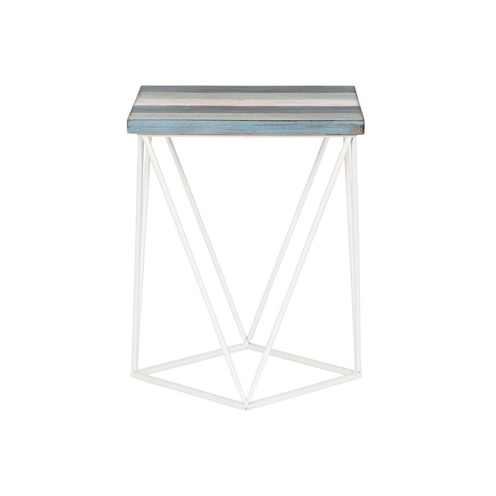 Masa laterală DKD Home Decor Albastru celest Natural Lemn Metal 40 x 40 x 51 cm