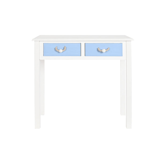 Consolă DKD Home Decor Alb Maro Albastru celest Bleumarin Въже Lemn MDF 80 x 40 x 75 cm (1 Unități)
