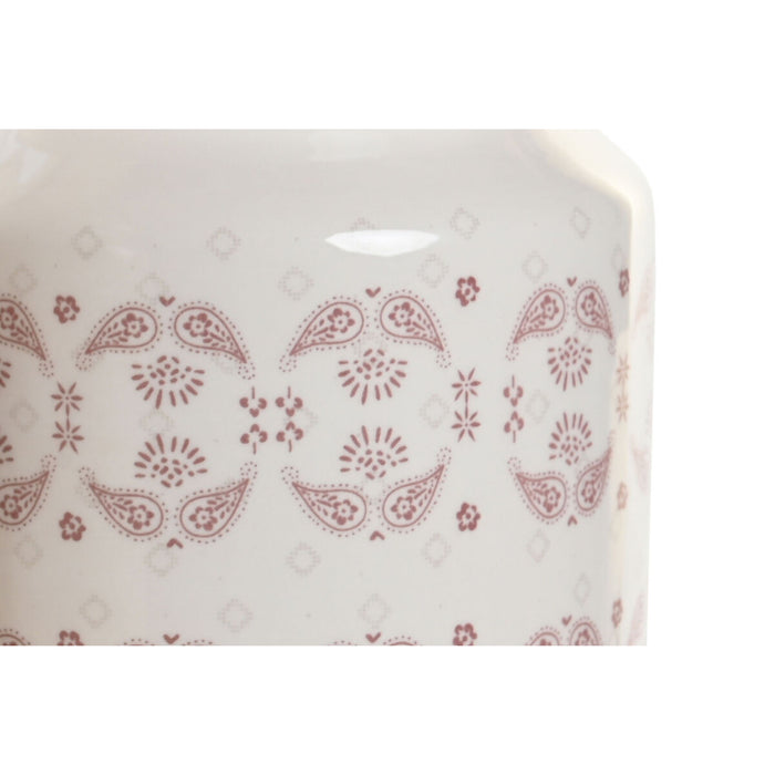 Suport pentru ustensile de bucătărie DKD Home Decor Roz Metal Alb 12 x 12 x 22 cm Dolomite Lemn MDF (5 Unități)
