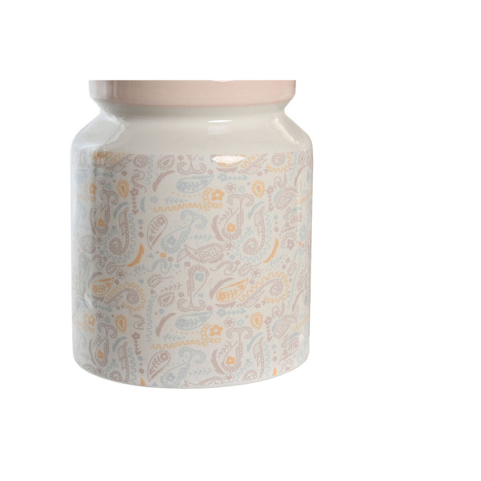 Suport pentru ustensile de bucătărie DKD Home Decor Roz Metal Alb Dolomite Lemn MDF 12 x 12 x 25 cm (5 Unități)
