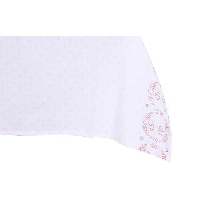 Față de masă și șervete DKD Home Decor 150 x 250 x 0,5 cm Roz Alb (2 Unități)
