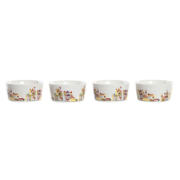 Set de Aperitiv DKD Home Decor 19,7 x 19,7 x 1 cm Natural Albastru Multicolor Gresie Cottage Case