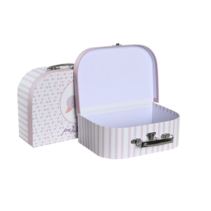 Set de Cutii Decorative DKD Home Decor 28 x 9,5 x 20 cm Roz Metal Multicolor Carton