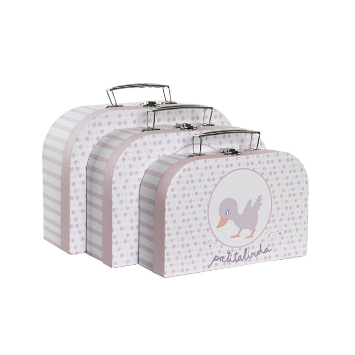 Set de Cutii Decorative DKD Home Decor 28 x 9,5 x 20 cm Roz Metal Multicolor Carton