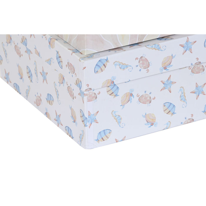 Set de cutii de depozitare, cu posibilitate de stivuire DKD Home Decor Infantil Multicolor Carton (43,5 x 33,5 x 15,5 cm)