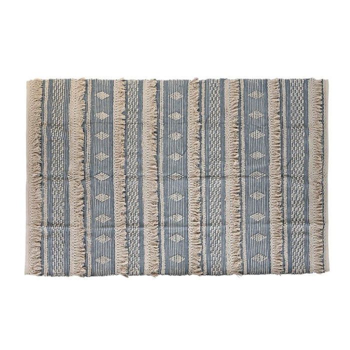 Covor DKD Home Decor 230 x 160 x 2 cm Albastru Bumbac Alb Boho