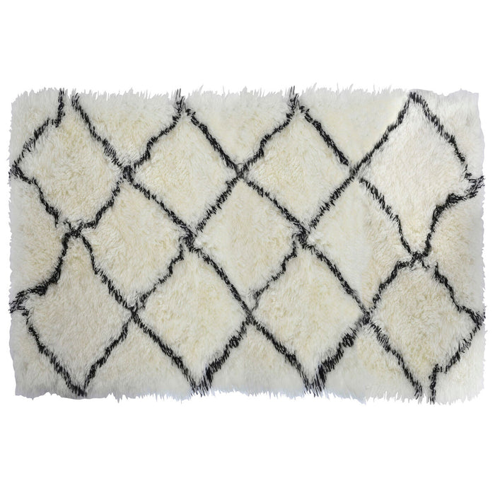 Covor DKD Home Decor 160 x 230 x 5 cm Poliester Alb Romb