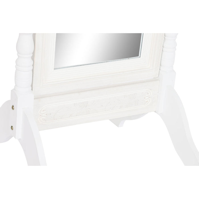 Oglindă independentă DKD Home Decor Oglindă Alb Lemn MDF (50 x 50 x 157 cm)