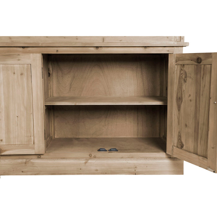 Raft DKD Home Decor Natural Geam Fier Pin Lemn Reciclat 180 x 47 x 238 cm