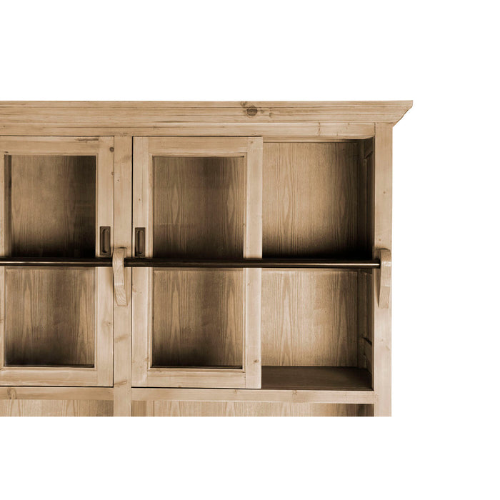 Raft DKD Home Decor Natural Geam Fier Pin Lemn Reciclat 180 x 47 x 238 cm