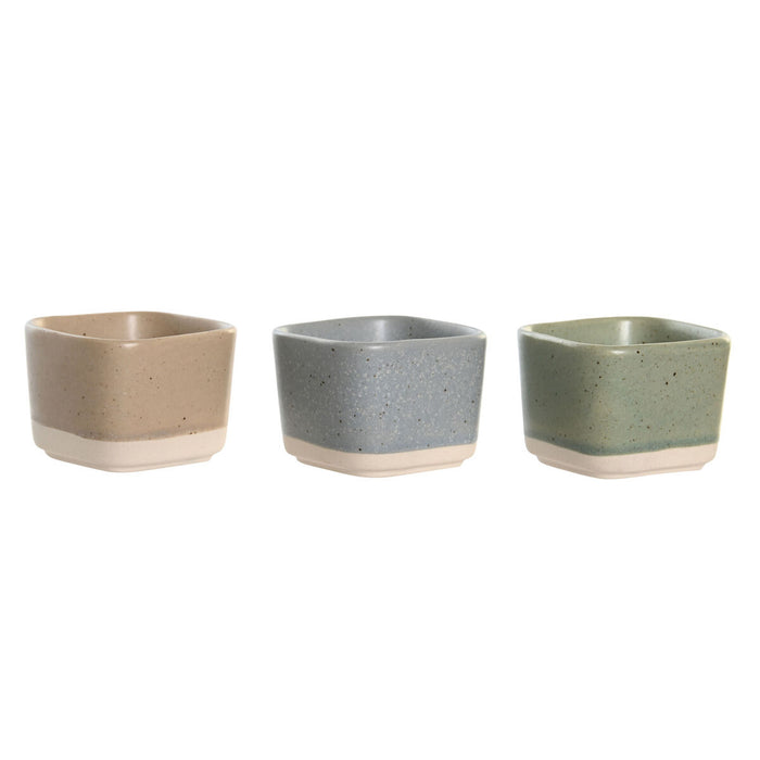 Set de Aperitiv DKD Home Decor 21,6 x 15 x 1,5 cm Porțelan Multicolor Bambus Scandinav