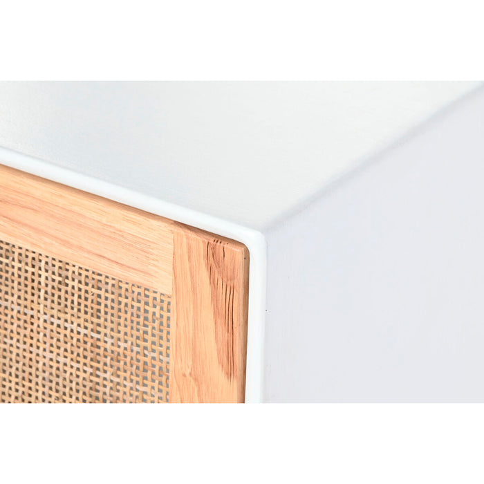 Mobilă TV DKD Home Decor 120 x 30 x 50 cm Alb Ratan Lemn de paulownia