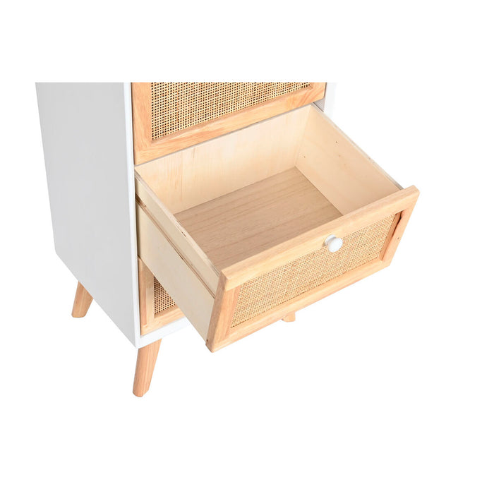 Dulap cu Sertare DKD Home Decor Alb Ratan Lemn de paulownia 40 x 30 x 90 cm