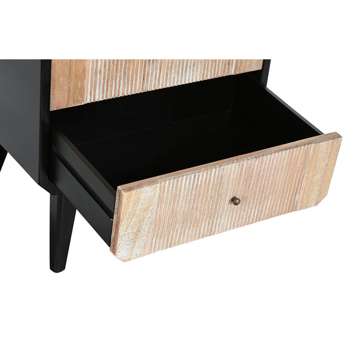 Noptieră DKD Home Decor 48 x 35 x 66 cm Natural Negru Lemn