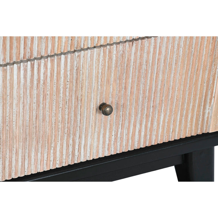 Noptieră DKD Home Decor 48 x 35 x 66 cm Natural Negru Lemn