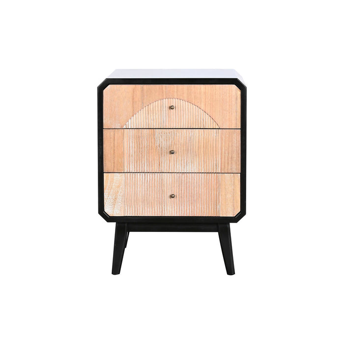 Noptieră DKD Home Decor 48 x 35 x 66 cm Natural Negru Lemn