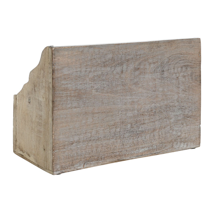 Organizator multifuncțional DKD Home Decor 32 x 13 x 21 cm Natural Alb Lemn de mango