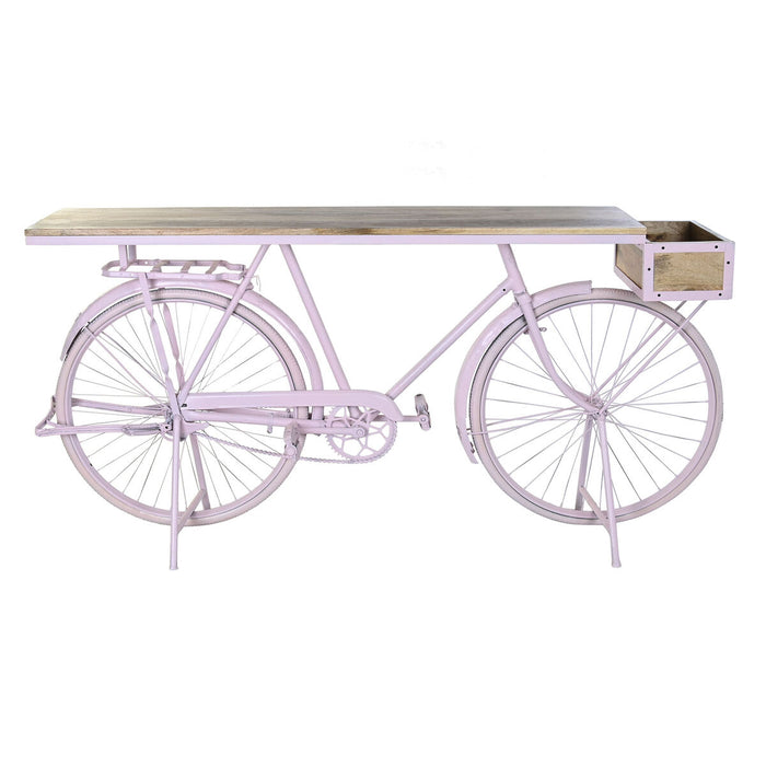 Consolă DKD Home Decor Bicicletă 180 x 41 x 94 cm Roz deschis Fier Lemn de mango