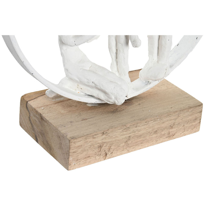 Figură Decorativă DKD Home Decor 23 x 10 x 27 cm Alb Rășină Lemn de mango Familie