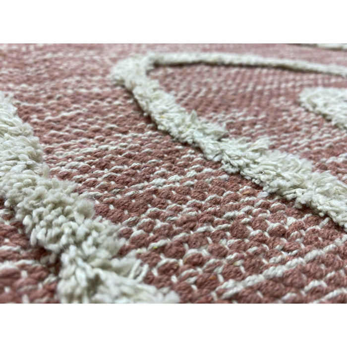 Covor DKD Home Decor Roz Teracotă Alb Franjuri Urban (160 x 230 x 1 cm)