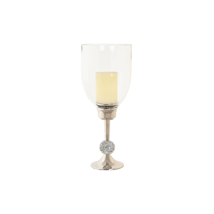 Suport de Lumânări DKD Home Decor 16 x 16 x 41 cm Argintiu Aluminiu Acrilic