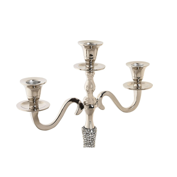 Candelabru DKD Home Decor 26 x 10 x 35 cm Argintiu Aluminiu