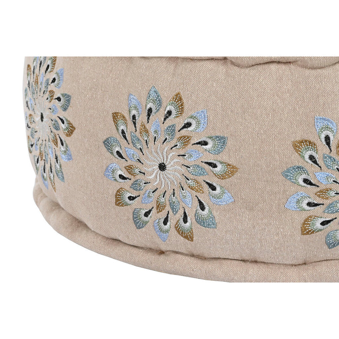 Puff DKD Home Decor Albastru Bej 60 x 60 x 27 cm